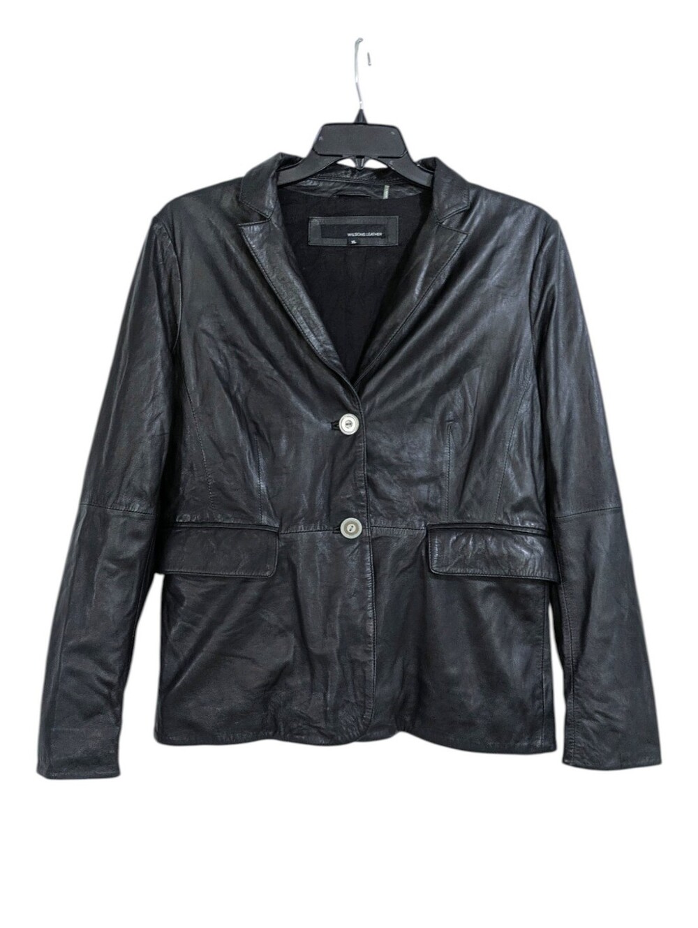 Wilson's Leather Black Blazer Jacket - Size XL Womens